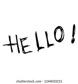 Lettering hello. Vector calligraphy word hello. HELLO handwritten font.