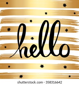 Lettering hello. Vector illustration