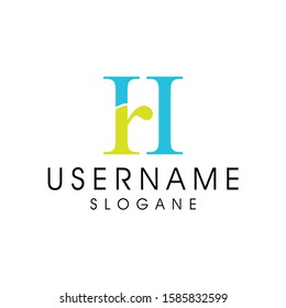 Lettering HR logo design vector
