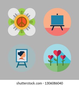 lettering icon set. vector set about flower and canvas icons set.