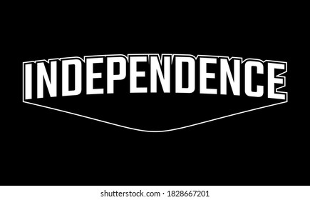 Cartas de la independencia sobre fondo negro. Vintage de texto de independencia. Es bueno para el fondo de la plantilla, camiseta, pancarta, afiche, etc. 