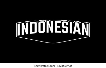  lettering Indonesian on black background. Indonesian text vintage. Good for template background, t-shirt, banner, poster, etc. 
