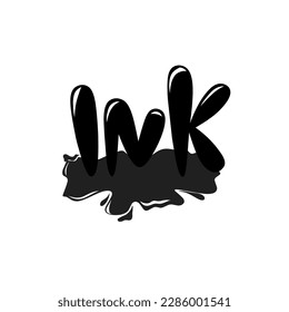 vectores de logotipo de tinta con letras en fondo blanco 