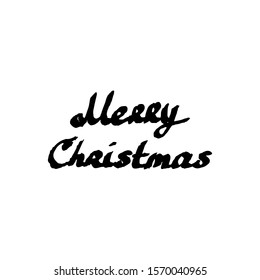 Lettering Ink Pen letters Merry Christmas. Hand draw sketch. Vector calligraphy illustration isolated on white background. Typography for banners, badges, postcard, t-shirt, prints, posters. EPS10