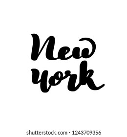 Lettering inscription New York. Vector illustration isolated on white background.