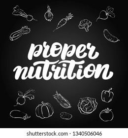Lettering inscription Proper Nutrition.