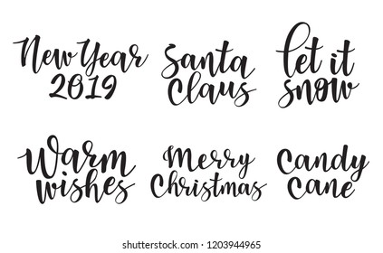 Lettering inscription to winter holiday design. Can be used for invitation, posters, cards and etc.