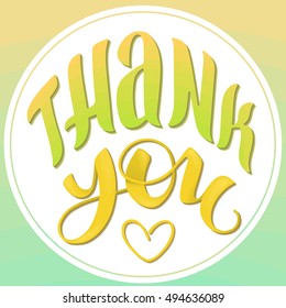 Lettering inspirational vector phrase. Thank you. Can be used for postcard poster card. 
