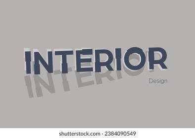 Lettering INTERIOR, graphic composition for banner and brochure cover