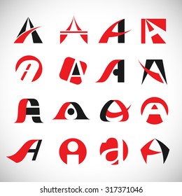 A Lettering - Isolated On Gray Background - Vector Illustration, Graphic Design, Editable For Your Design 