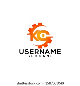 Lettering KC logo design vector