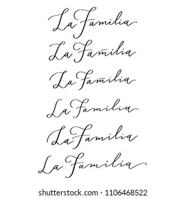 Lettering la familia text logo family name identity