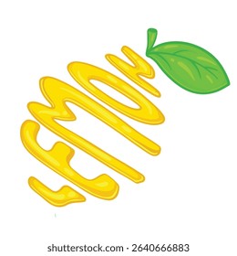 Lettering of lemonade in cartoon style isolated on white background.