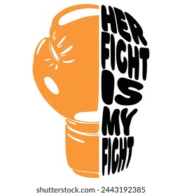 Lettering leukemia orange ribbon, vector illustration