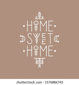 Lettering line art poster Home Sweet Home