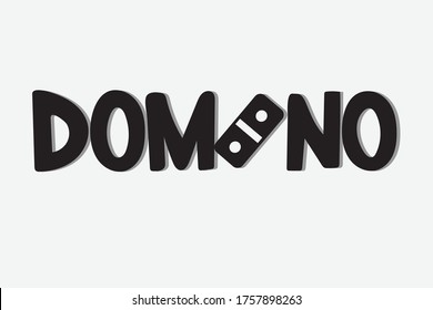 Lettering logo of a board game in dominoes. Suitable for packaging, stickers, advertising, posters.