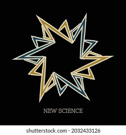 Lettering logo design. The arrangement of 6 copies of lightning letter N in a hexagonal star form. EPS8 file.