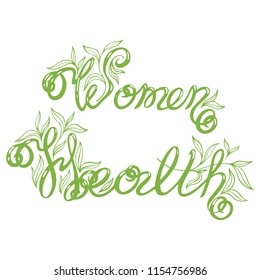 lettering, logo female health, vector image