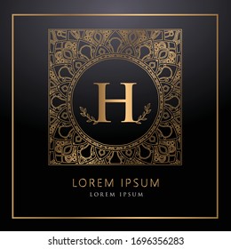 Lettering Logo font alphabet frame ornament invitation template vector