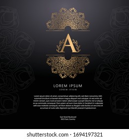 Lettering Logo font alphabet ornament invitation template vector