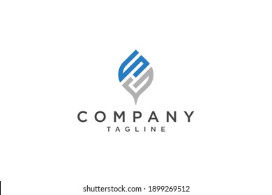 lettering logo with growth vector shape