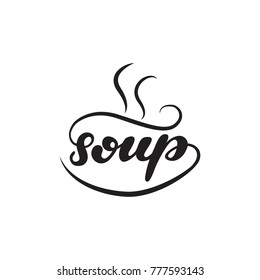 Lettering logo Soup. Vector illustration.