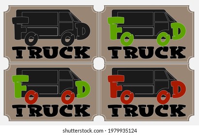lettering logo of street food truck with inscription
