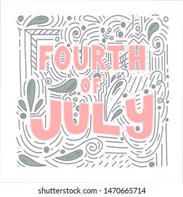 Lettering logo, which is dedicated to America, Independence Day, and 4 July. The logo can be used on printed materials, banners, posters, postcards.