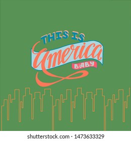 Lettering logo, which is dedicated to America, Independence Day, and 4 July. The logo can be used on printed materials, banners, posters, postcards.