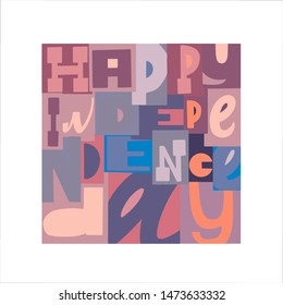 Lettering logo, which is dedicated to America, Independence Day, and 4 July. The logo can be used on printed materials, banners, posters, postcards.