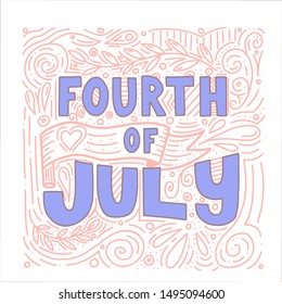 Lettering logo, which is dedicated to America, Independence Day, and 4 July. The logo can be used on printed materials, banners, posters, postcards.