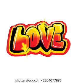 Lettering love graffiti illustration vector