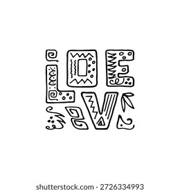 Lettering Love mão desenhada em vetor. Ideal para cartões de dia dos namorados, casamento, aniversário. Ilustração.