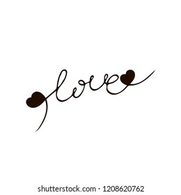 lettering love and hearts