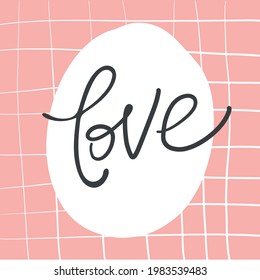 Lettering LOVE on pink background