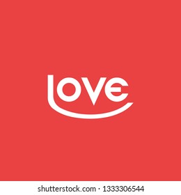 lettering love with red background