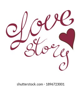 lettering love stories. vector illustration for valentine's day.