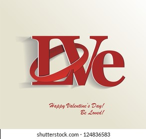 Lettering LOVE. For themes like Mother's Day, Valentine's Day, holidays. Vector illustration.