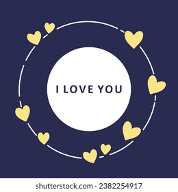 lettering love you and heart