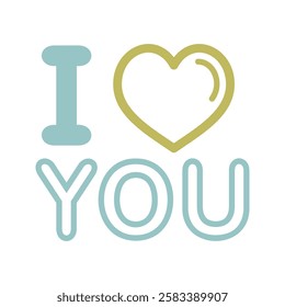 Lettering I love you icon. Valentines day symbol. Vector illustration, romance elements. Sticker, patch, badge, card for marriage, wedding