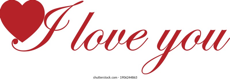 lettering I love you in vector