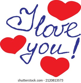 Lettering I love you in vector