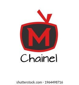 Diseño del logo de Lettering m bueno para la chainel de yutube, creador de contenido, etc