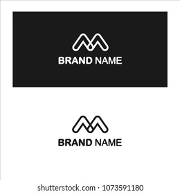 Lettering M minimalist logo eps.10