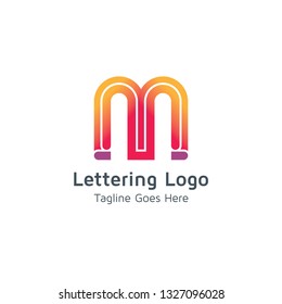 Lettering M Vector