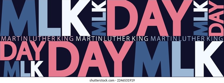 Lettering Martin Luther King, seamless pattern, holiday banner or paper wrapping.