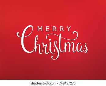 Lettering "Merry Christmas" design card template text. Calligraphy for Holiday Greeting Gift, Postcard or Poster. Vector Illustration 