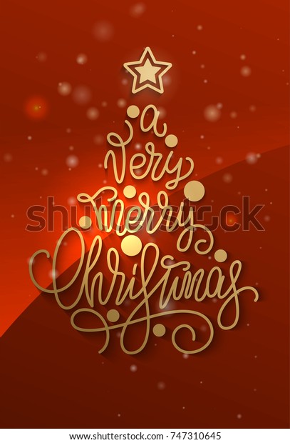 Lettering Merry Christmas Form Xmas Tree Stock Vector Royalty Free