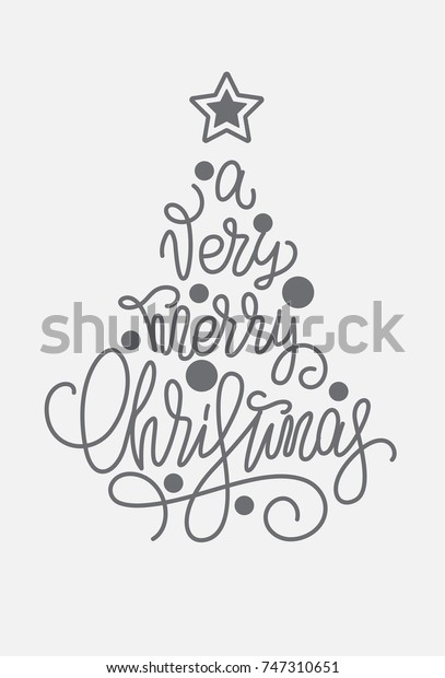 Lettering Merry Christmas Form Xmas Tree Stock Vector Royalty Free