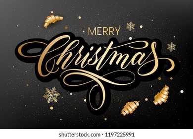 Lettering Merry Christmas and Happy New Year